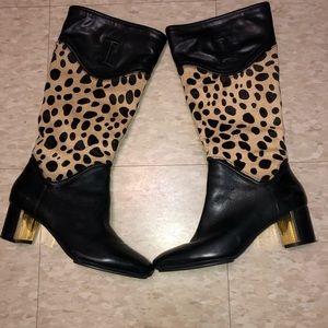 Leopard print boots size 7.5